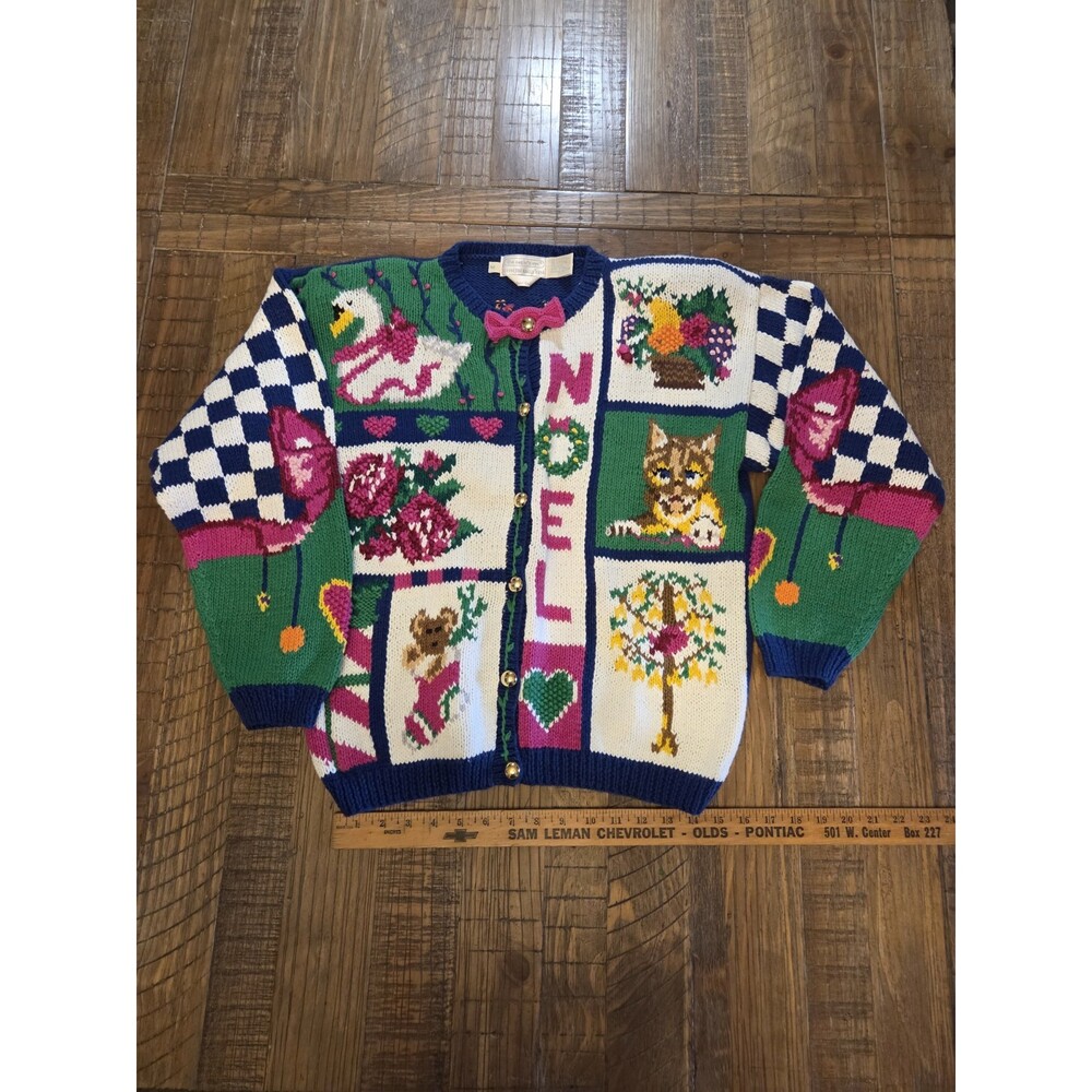 Vintage 1991 The Eagle’s Eye Christmas Hand Knit Sweater